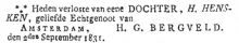 1831 Geboorte Henderkie Bergveld  